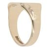 9ct Yellow Gold Cubic Zirconia Patterned Square Signet Ring
