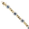 18ct Yellow And White Gold 3.00ct Diamond And Sapphire Bracelet 7.5"