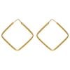 22ct Yellow Gold Classic Plain Square Hoop Earrings