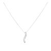 9ct White Gold Cubic Zirconia Wave Pendant And Chain 18"