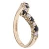 9ct Yellow Gold Sapphire And Cubic Zirconia Wishbone Ring