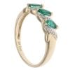 9ct Yellow Gold 0.08ct Diamond and Emerald Fancy Ring