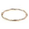 9ct Yellow and White Gold Hinged Twist Bangle