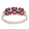 9ct Yellow Gold 0.04ct Diamond and Garnet Ring