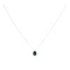 Silver Green Gemstone And Cubic Zirconia Cluster Pendant And Chain 18" By Icesia