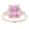 9ct Yellow Gold Pink and White Cubic Zirconia Dress Ring