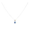 Silver Blue Gemstone And Cubic Zirconia Cluster Pendant And Chain 16" By Icesia