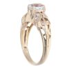 9ct Yellow Gold Green Kunzite and Cubic Zirconia Dress Ring