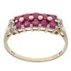 9ct Yellow Gold 0.02ct Diamond and Ruby Two Row Fancy Ring