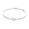 Silver Cubic Zirconia Heart Bangle by Icesia