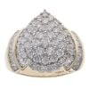 9ct Yellow Gold 1.75ct Brilliant And Baguette Cut Diamond Cluster Ring