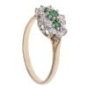 9ct Yellow Gold Emerald And Cubic Zirconia Cluster Ring