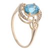 9ct White Gold 0.05ct Diamond Blue Topaz Solitaire Twist Ring