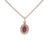 9ct Yellow And Rose Gold Ruby Pendant And Chain 16"