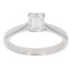 18ct White Gold 0.50ct Emerald Cut Diamond Solitaire Ring