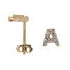 9ct Yellow Gold Personalised Block Cubic Zirconia Initial Earring Studs