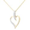 9ct Yellow Gold Diamond Heart Pendant Necklace
