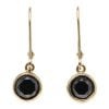 9ct Yellow Gold 1.50ct Brilliant Cut Black Diamond Drop Earrings