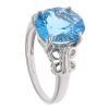 9ct White Gold 0.02ct Diamond and Blue Topaz Ring