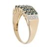 14ct Yellow Gold Green Gemstone And 0.04ct Diamond Cluster Ring