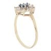 9ct Yellow Gold Sapphire And Cubic Zirconia Cluster Ring