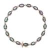 14ct Yellow Gold 0.05ct Diamond and Mystic Topaz Bracelet 7"
