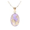 14ct Yellow Gold Lavender Jade Floral Pendant and Chain 16"