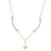 14ct Yellow and White Gold Bar and Heart Chain 20"