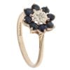 9ct Yellow Gold 0.05ct Diamond And Sapphire Cluster Ring