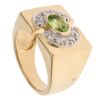 9ct Yellow Gold 0.30ct Diamond and Peridot Signet Ring