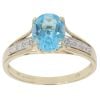 9ct Yellow Gold 0.05ct Diamond and Blue Topaz Solitaire Ring