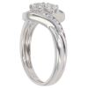 9ct White Gold Cubic Zirconia Two Stone Ring