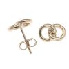 925 Sterling Silver Gold Plated Entwined Circles Earrings
