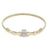 9ct Yellow Gold Cubic Zirconia Claddagh Hinged Bangle