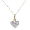 9ct Yellow Gold Diamond Heart Pendant Necklace