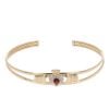 9ct Yellow Gold Garnet and 0.01ct Diamond Claddagh Bangle