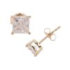 14ct Yellow Gold Cubic Zirconia Stud Earrings