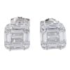 Silver Cubic Zirconia Cluster Stud Earrings by Icesia
