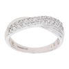 9ct White Gold Cubic Zirconia Crossover Ring
