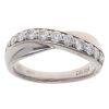9ct White Gold 0.50ct Brilliant Cut Diamond Crossover Ring