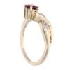 9ct Yellow Gold Created Garnet And Diamond Fancy Ring