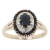 9ct Yellow Gold 0.06ct Diamond and Sapphire Cluster Ring