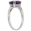 18ct White Gold 0.15ct Diamond And Amethyst Ring