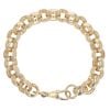 9ct Yellow Gold Patterned and Plain Belcher Bracelet 8.5"