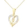 9ct Yellow Gold Diamond Heart Pendant Necklace