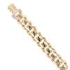 14ct Yellow Gold Monaco Curb Classic Cubic Zirconia Pave Lock Bracelet 8.5"