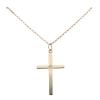 9ct Yellow Gold 0.10cts Diamond Cross Pendant And Chain 38"