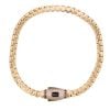 14ct Yellow Gold Monaco Cube Plain Pave Lock Bracelet 7.5"