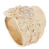 9ct Yellow Gold Cubic Zirconia Patterned Saddle Ring