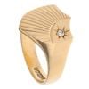 9ct Yellow Gold Cubic Zirconia Patterned Shield Signet Ring